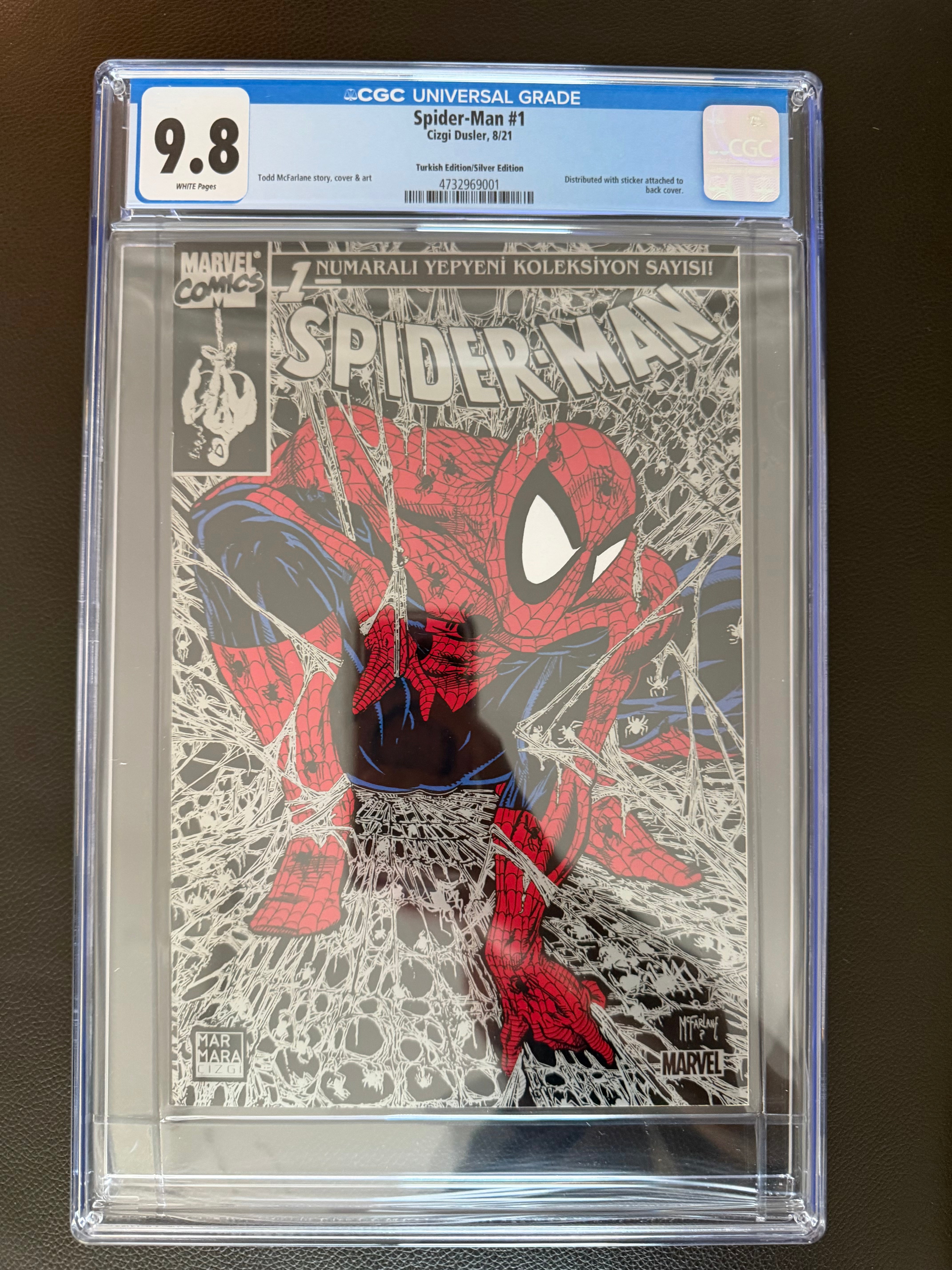 Spider-Man #1 (McFarlane) Silver Edition Turkish Edition CGC 9.8 – Todd McFarlane Story, Cover & Art