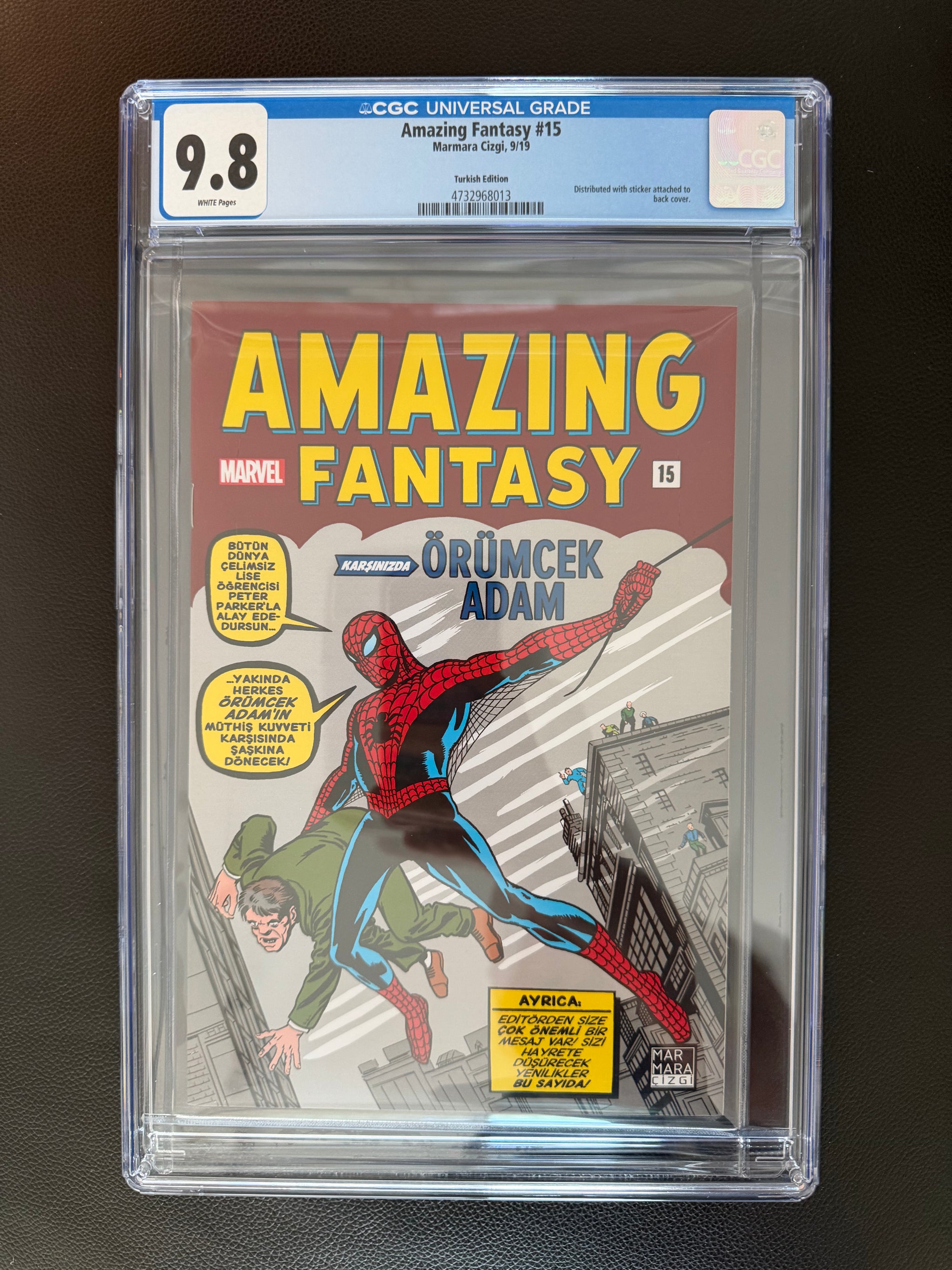 Amazing Fantasy #15 Turkish Edition CGC 9.8 – First Appearance of Spider-Man