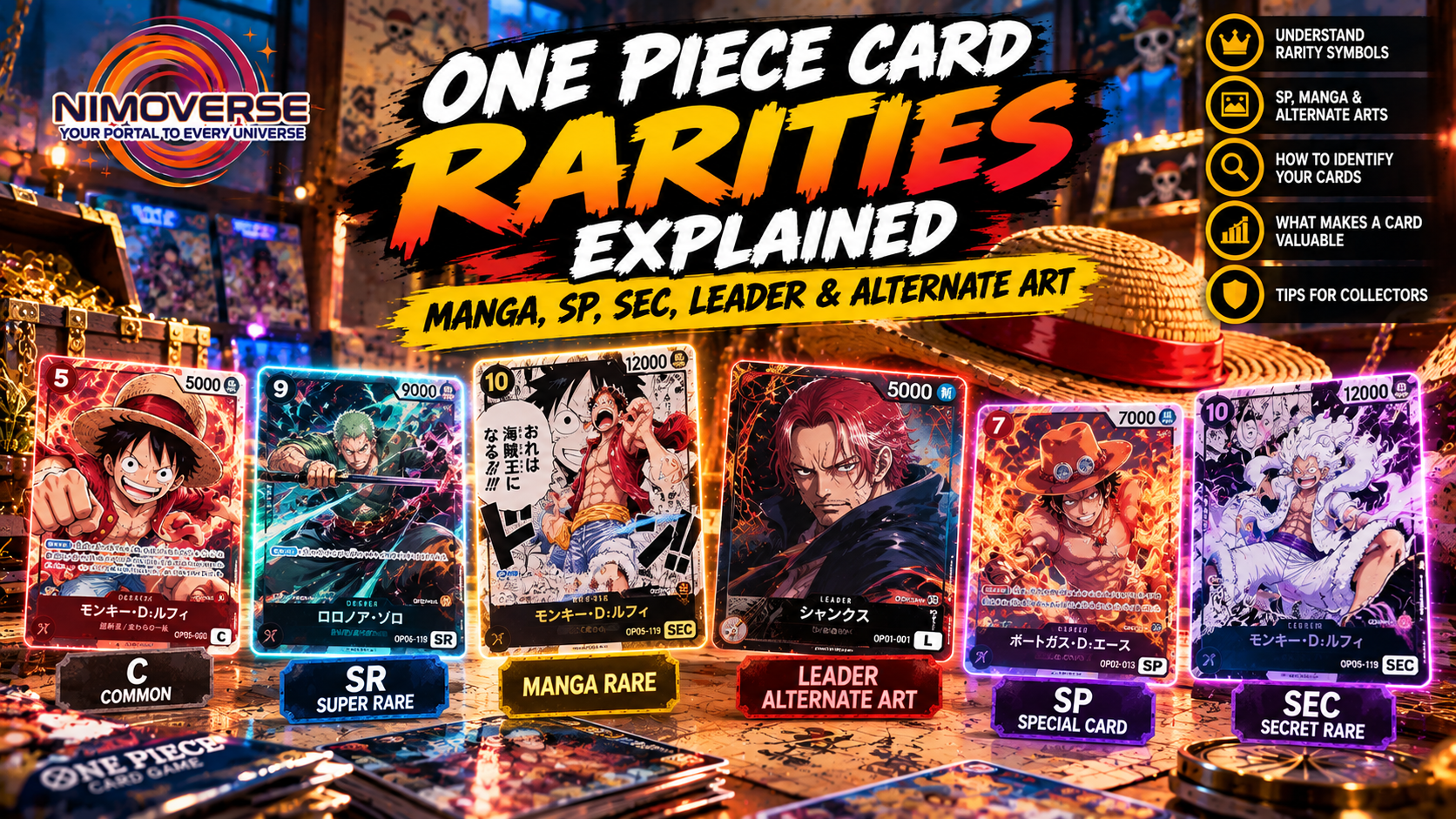 One Piece Card Rarities Explained: Manga, SP, SEC, Leader & Alternate Art