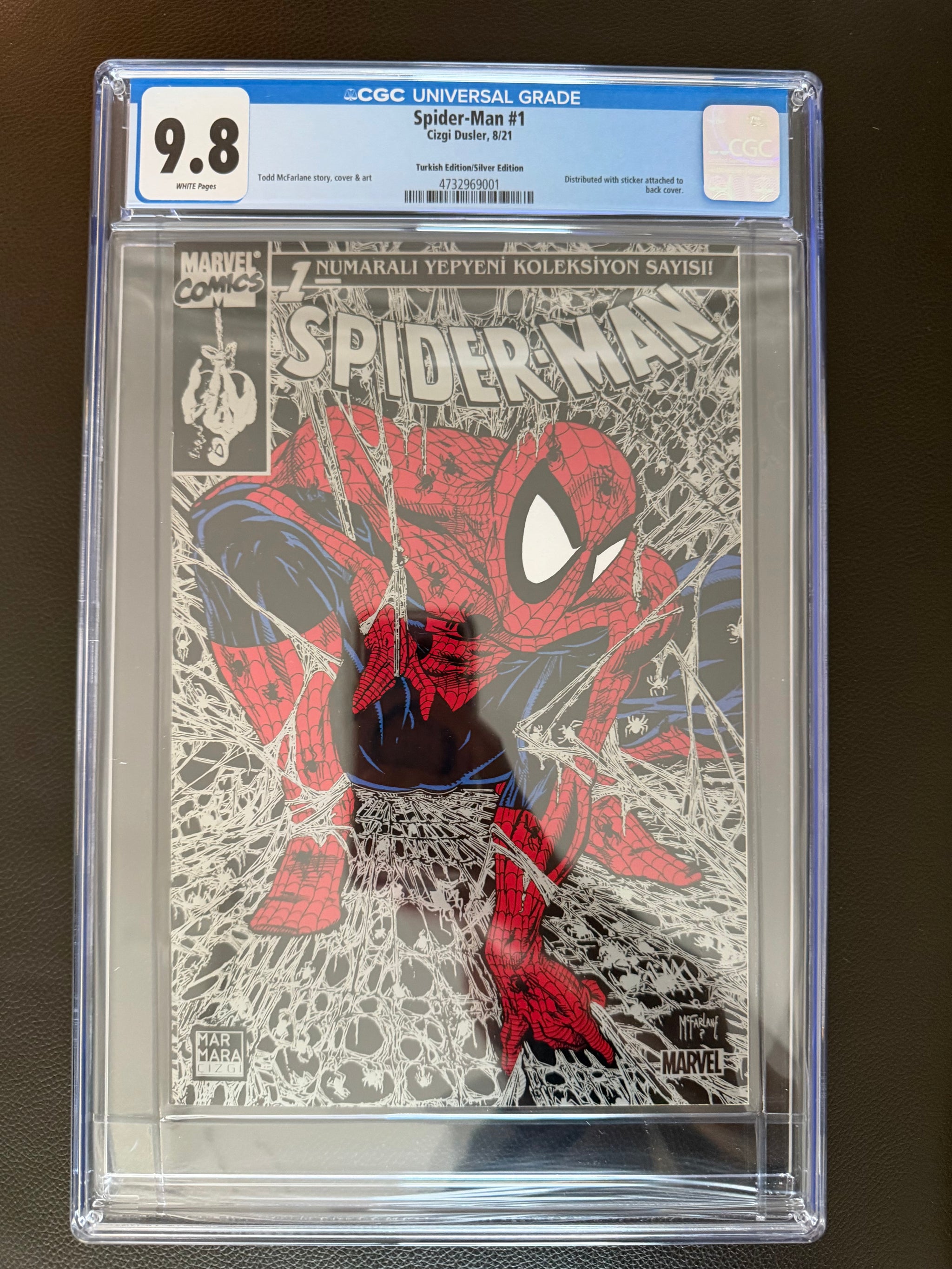 Spider-Man #1 (McFarlane) Silver Edition Turkish Edition CGC 9.8 – Todd McFarlane Story, Cover & Art
