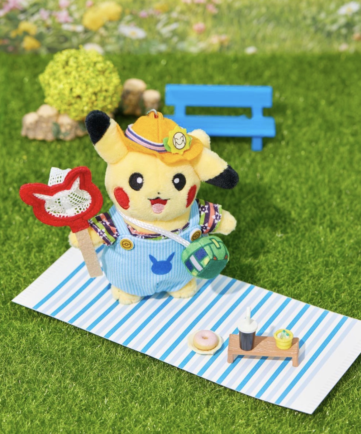 Olive Young x Pokemon - Overall Outfit Pikachu Plush Keychain