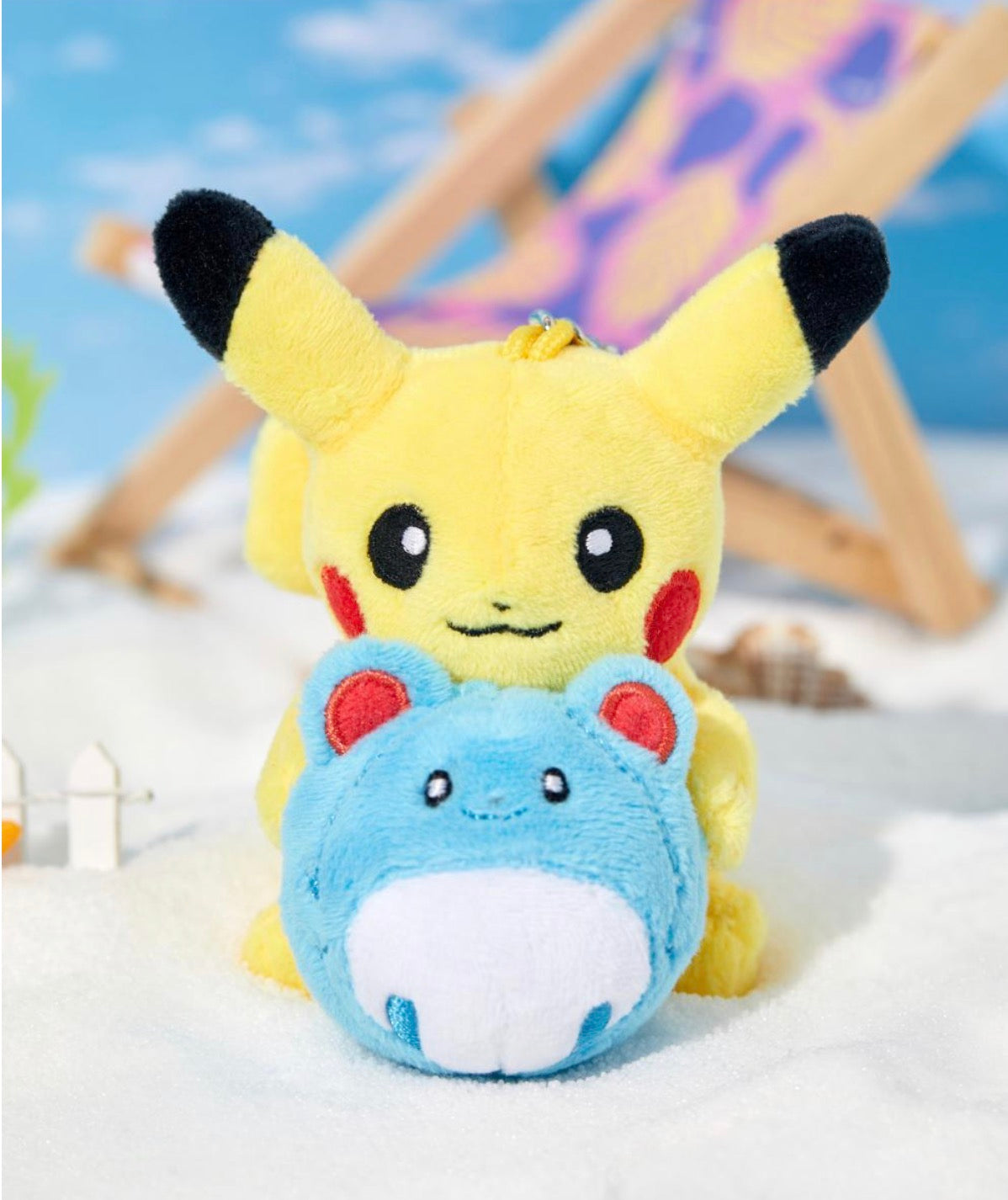 Olive Young x Pokemon - Marill Beach Ball Pikachu Plush Keychain