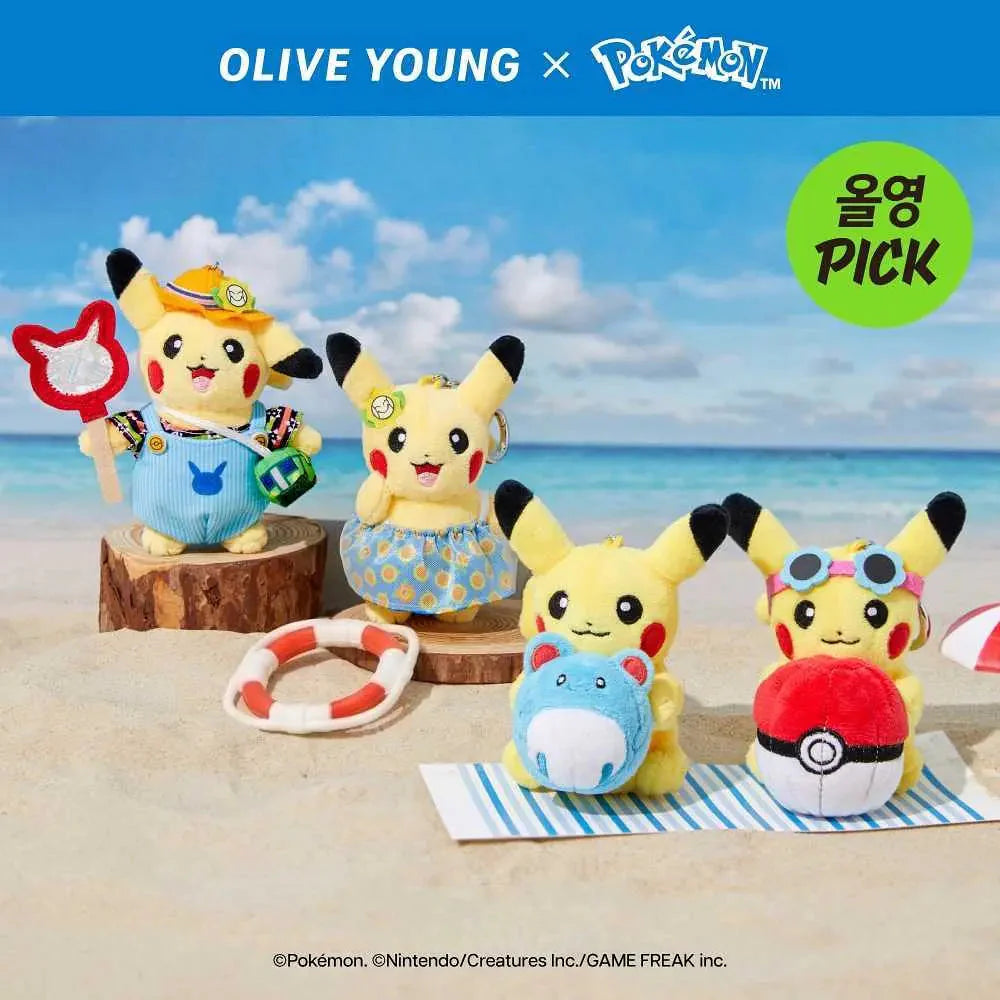 Olive Young x Pokemon - One Piece Outfit Pikachu Plush Keychain