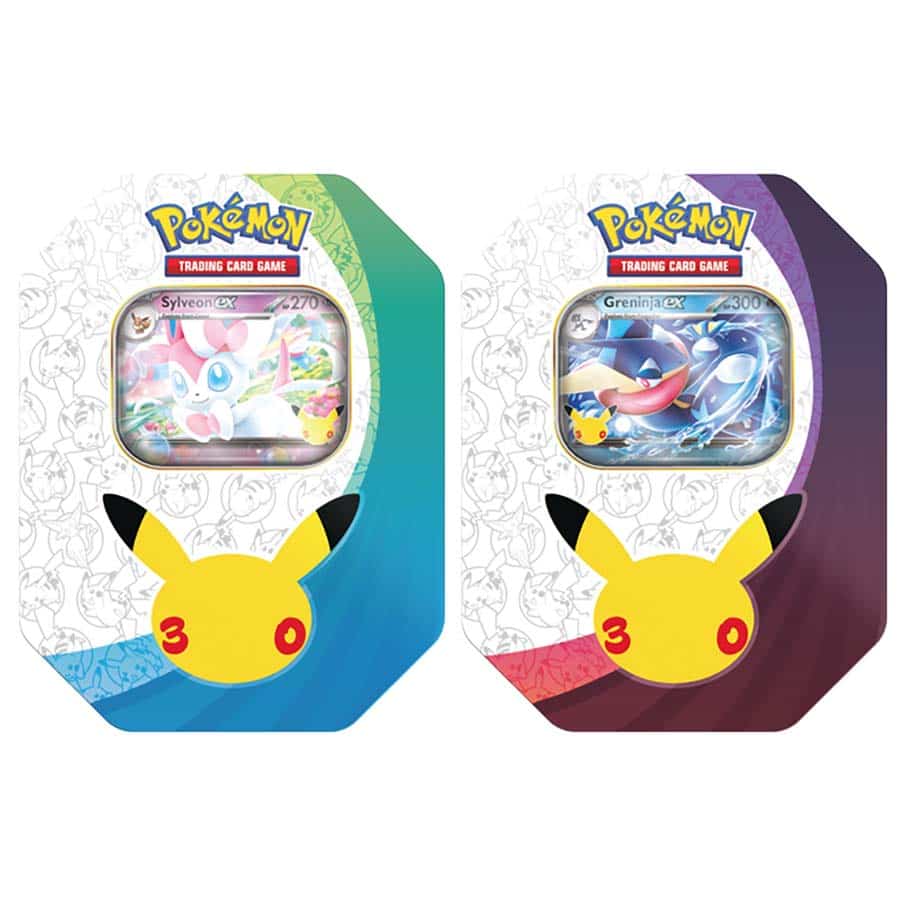 Pokémon TCG: 30th Celebration Tin – Sylveon ex / Greninja ex